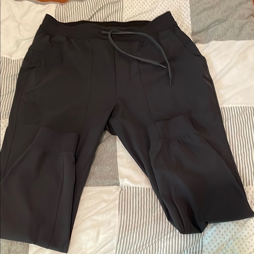 TARIFF SPECIAL: LULU L Black Joggers with Elastic Waistband and Cropped Length